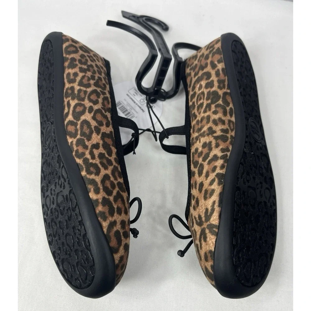 Wonder Nation Girls Bow Ballet Flat Shoe Memory Foam Cheetah Size 11 NEW